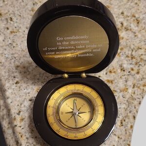 Inspirational Gold and Black Compass